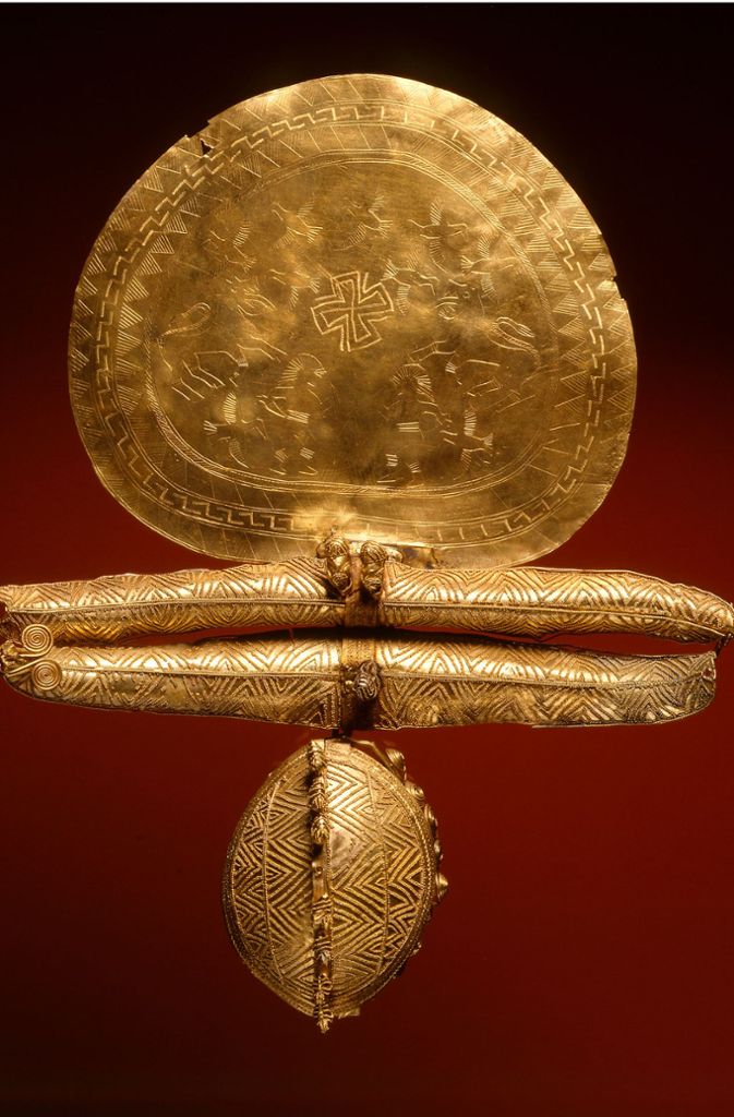 Goldene Prunkfibel aus Vulci, Nekropole Ponte Sodo, 7. Jh. v. Chr.