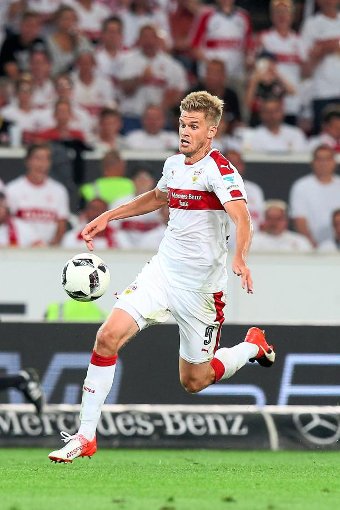 Glückloser Simon Terodde: Der Neuzugang hat noch keinen Pflichtspieltreffer für den VfB Stuttgart erzielt. Foto: Eibner