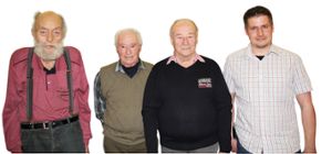 Der Vorsitzende des Vereins, Tobias Hangst (rechts), gratuliert den neuen  Ehrenmitgliedern Norbert Bahr (von links), Erich Flaig und Gerhard Werner.Foto: Haag Foto: Schwarzwälder Bote