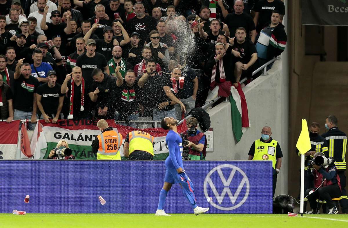 Englische Spieler wurden in Budapest rassistisch beleidigt. Foto: imago images/PA Images