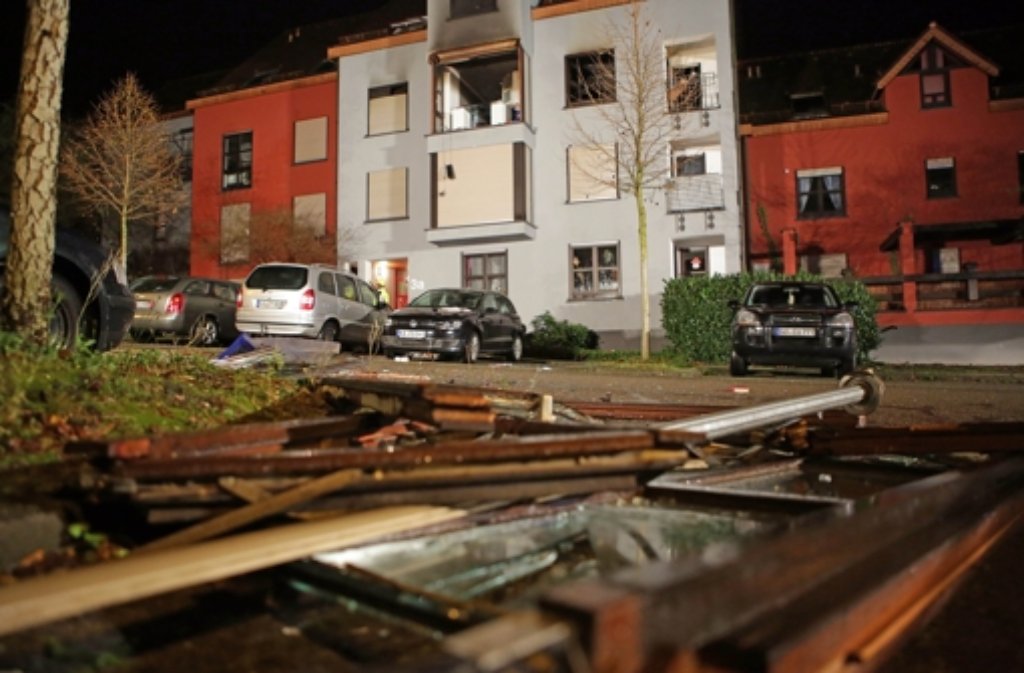 Bilder der Verwüstung in Karlsruhe nach der Explosion.