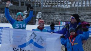 Annika Hauser (von links), Stefanie Kurz, Hermann Kurz und  Vera Valtinke starteten für die Schwarzwaldwerkstatt bei den Special Olympics in Oberhof. Foto: Schwarzwaldwerkstatt Dornstetten