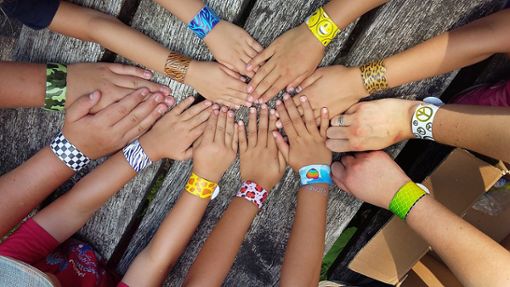 Stolz präsentieren die Teilnehmer der Sommeraktion des Narrenvereins Blauer Stein ihre Armbänder. Fotos: Narrenverein Foto: Schwarzwälder Bote