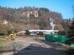 Bei der  Geländeführung am Samstag werden  auch der Gaisbach und die Schweizer Wiese Stationen sein. Das Bild rechts unten zeigt den Zaunverlauf an der Ettlinger Straße.   Foto: Kugel