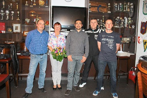 Ehrungen bei der Spielvereinigung (von links): Thomas Schefold, Inge Kniesel, Flavio Gallo, Igor Voronov und Mario Klimetzki. Foto: Schwarzwälder-Bote