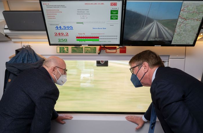 ICE-Strecke von Wendlingen nach Ulm: Unterwegs mit dem Testzug auf der neuen Strecke