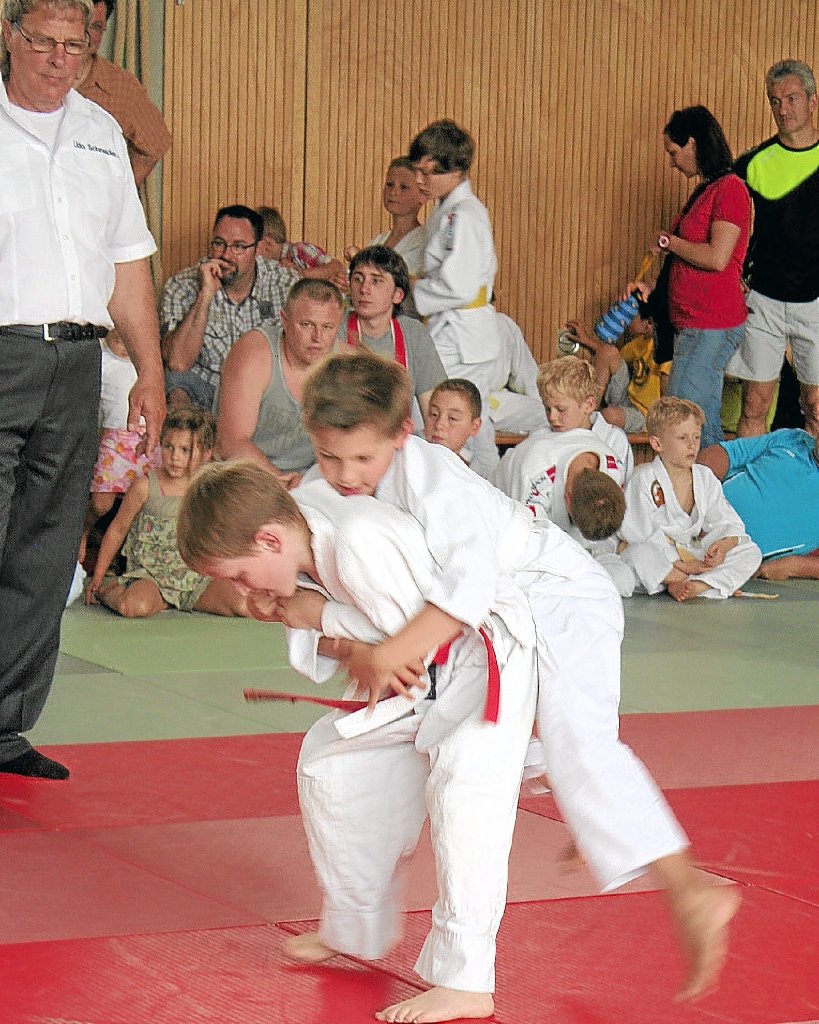 Mit großem Eifer waren die kleinen Judokas beim Spaghetti-Turnier in Pfaffenweiler bei der Sache. Foto: wz Foto: Schwarzwälder-Bote
