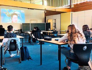 Virtuellen Besuch bekommen die Sechstklässler der Dom-Clemente-Schule bei der Lesung zu Die Ozeangefährten – und zwar von der Autorin höchstpersönlich. Foto: Dom-Clemente-Schule Foto: Schwarzwälder Bote