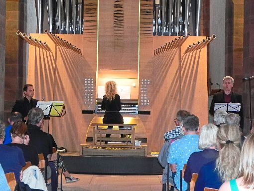 Drei hochkarätige Künstler boten bei der letzten Orgelmatinee in diesem Sommer  in der Alpirsbcher Klosterkirche ein spannendes Programm.  Foto: Haubold Foto: Schwarzwälder-Bote
