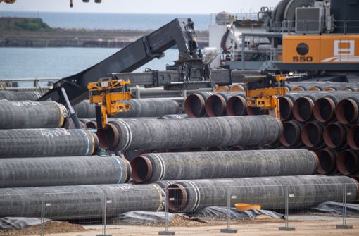 Hier befindet sich Nord Stream 2 noch im Bau. Inzwischen ist die umstrittene Pipeline fertiggestellt. Foto: dpa/Stefan Sauer