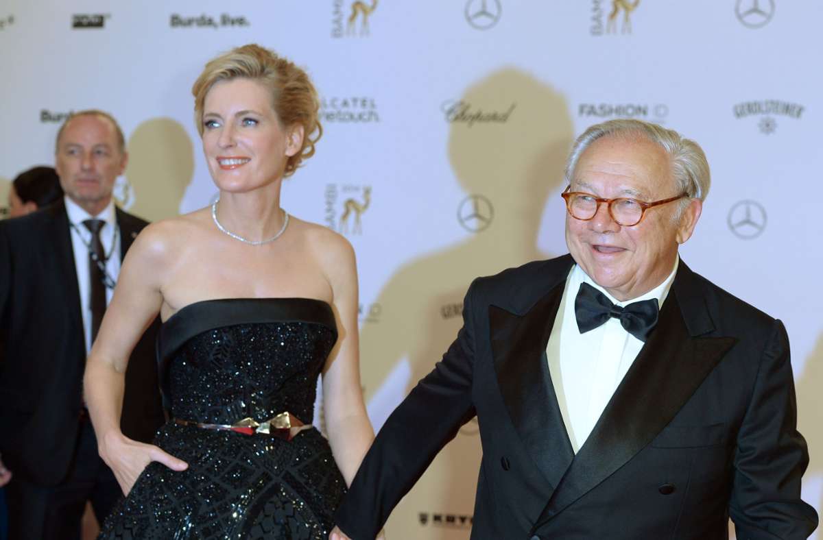 Maria Furtwängler und Hubert Burda bei der Bambi-Verleihung im Jahr 2014. (Archivbild) Foto: dpa/Britta Pedersen