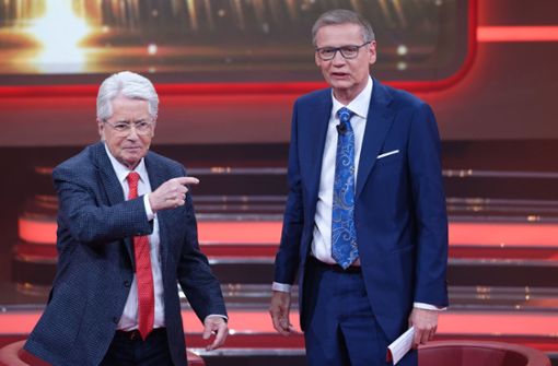 Frank Elstner (links) und Günter Jauch gehören zu den bekanntesten TV-Gesichtern. Foto: dpa/Henning Kaiser