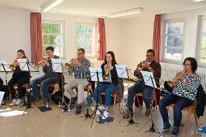 Die Trompeter probten  im Schapbacher Pfarrheim für das Jahreskonzert. Foto: Weis Foto: Schwarzwälder-Bote