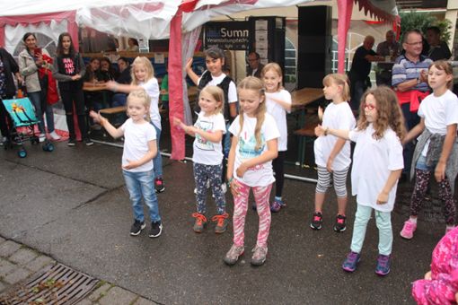 Die Gruppe Kindertanz und Kinderzumba vom Sportverein Lauffen zeigten einen flotten Tanz. Foto: Ulrika Fussnegger