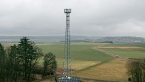 Der Sendemast von Telefónica (O2) im  mittelhessischen Vogelsbergkreis. Foto: Quirin Leppert/O2 Telefónica /dpa
