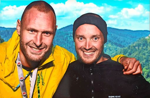 Im Ziel hatten Patrick Fleig (links) und Florian Reiner schon wieder ein Lächeln auf den Lippen. Foto: Kasenbacher