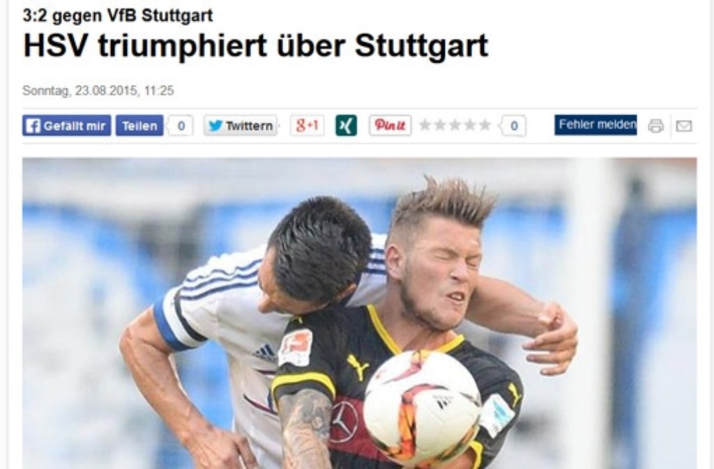„HSV triumphiert über Stuttgart“ – das schreibt focus.de.