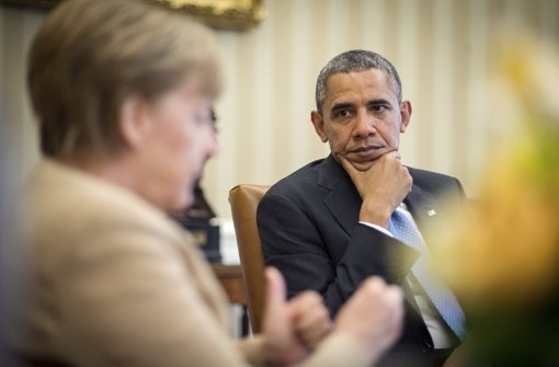 Bundeskanzlerin Angela Merkel (links) ist auf Besuch bei US-Präsident Barack Obama Foto: Bundesregierung/Bergmann/dpa