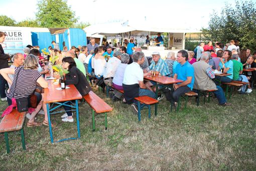 Die Plätze beim Bauwagenfest in Eutingen reichten kaum aus, weshalb die Helfer immer wieder Sitzmöglichkeiten schufen.  Foto: Feinler Foto: Schwarzwälder Bote