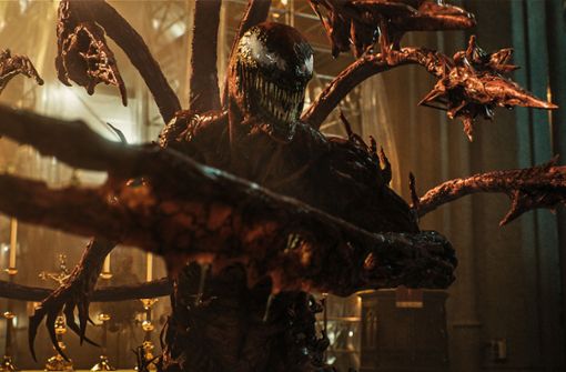 Mit diesem Alien, in dessen Innern Woody Harrelson steckt,  ist nicht zu spaßen: Szene aus „Venom – Let there be Carnage“ Foto: imago images/Prod.DB/Sony Pictures