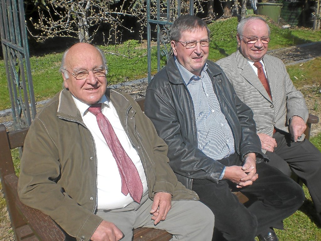 Die Veteranen des   Posaunenchors (von links):  Theo Kalmbach, Gustav Hirneise und Friedemann Braun. Foto: Halter Foto: Schwarzwälder-Bote