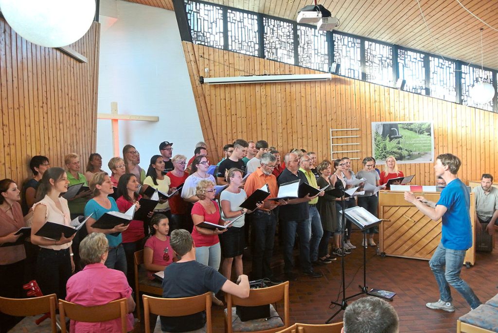 Der Chor Ephata (Öffne Dich)  gab in der evangelisch-methodistischen Kirche in Baiersbronn  ein Konzert, bei dem auch Gastsänger aus einem Workshop mitwirkten.  Foto: Braun Foto: Schwarzwälder Bote