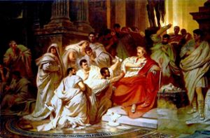 „Cäsars Tod“ an den Iden des März: Gemälde des bayerischen Historienmalers Carl Theodor von Piloty, entstanden im Jahr 1865. Foto: Wikipedia/gemeinfrei