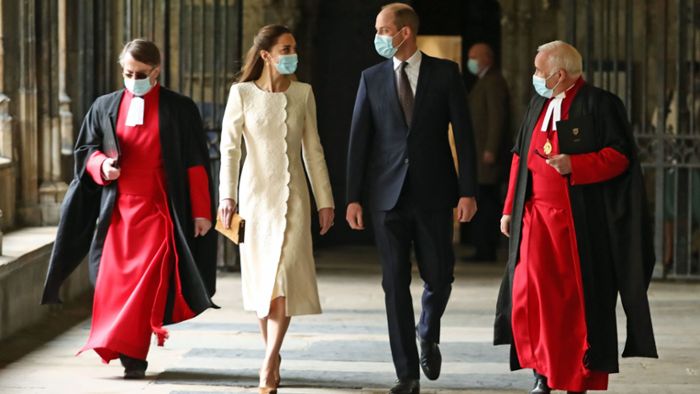 Herzogin Kate und Prinz William am Ort ihrer Trauung