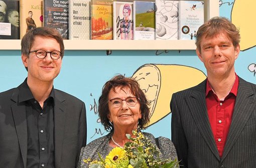 Die Preisträger des Preises der Leipziger Buchmesse Jan Wagner (Belletristik, links), Mirjam Pressler (Übersetzung) und Philipp Ther (Sachbuch). Foto: dpa