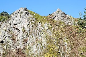 Die Felsräumung in der Berneck verursacht Schäden an Straße und Leitplanken. Dafür bieten sich, ohne den bisherigen Bewuchs neue Anblicke. Fotos: Ziechaus Foto: Schwarzwälder-Bote