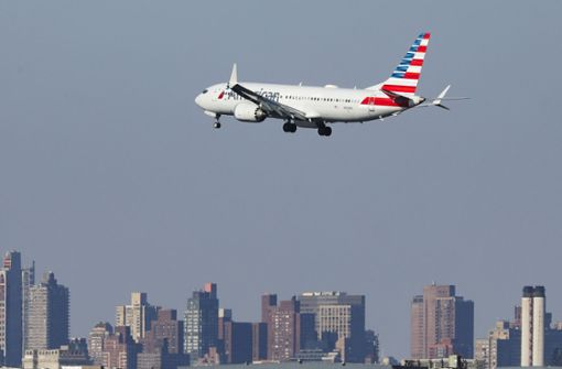 Eine Boeing 737 Max 8 beim Anflug auf New York. Foto: Getty