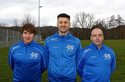 Das Trainerteam Jonathan Haist (von links), Oleg Semenov und Christian Peter bleibt beim SV Tumlingen-Hörschweiler. Foto: SV Tumlingen-Hörschweiler