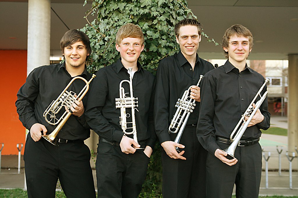 Für das Trompeten-Quartett geht es nach dem Erfolg in Ulm zum Bundeswettbewerb nach Schwerin. Fotos: Privat