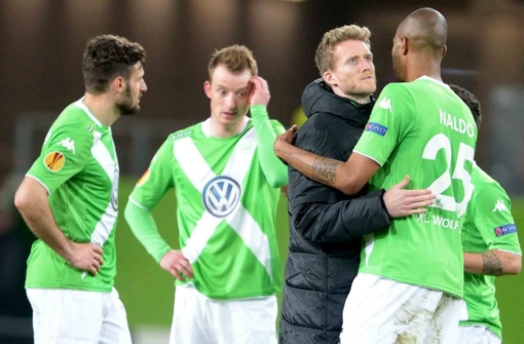 Der VfL Wolfsburg mit einem schlechten Abend gegen den SSC Neapel. Foto: dpa