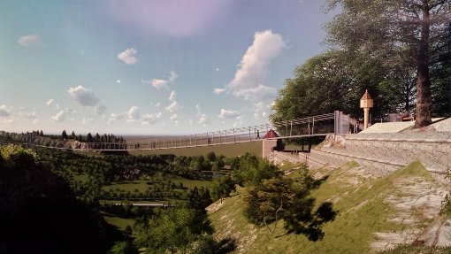 Eine Hängebrücke übers Neckartal vom Rottweiler Bockshof aufs Berner Feld lässt sich in der Animation so schön darstellen. Dass eine Verwirklichung akzeptabel ist verneinen Kritiker entschieden. Foto: Präsentation kts innovations