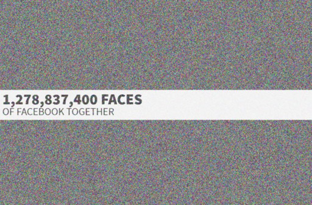So sehen die fast 1,3 Millianen Facebook-Nutzer zusammen auf einer Seite aus. Screenshot: Faces of Facebook