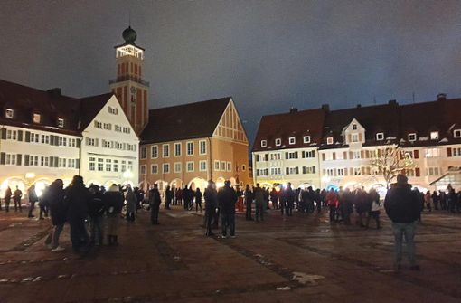 Spaziergang im Januar auf dem Freudenstädter Marktplatz. Foto: Müller