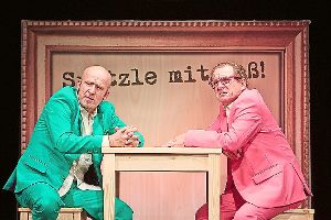 Berthold Biesinger und Bernhard Hurm präsentieren ihr Erfolgsprogramm Spätzle mit Soß! in Tonbach.  Foto: Becker Foto: Schwarzwälder-Bote