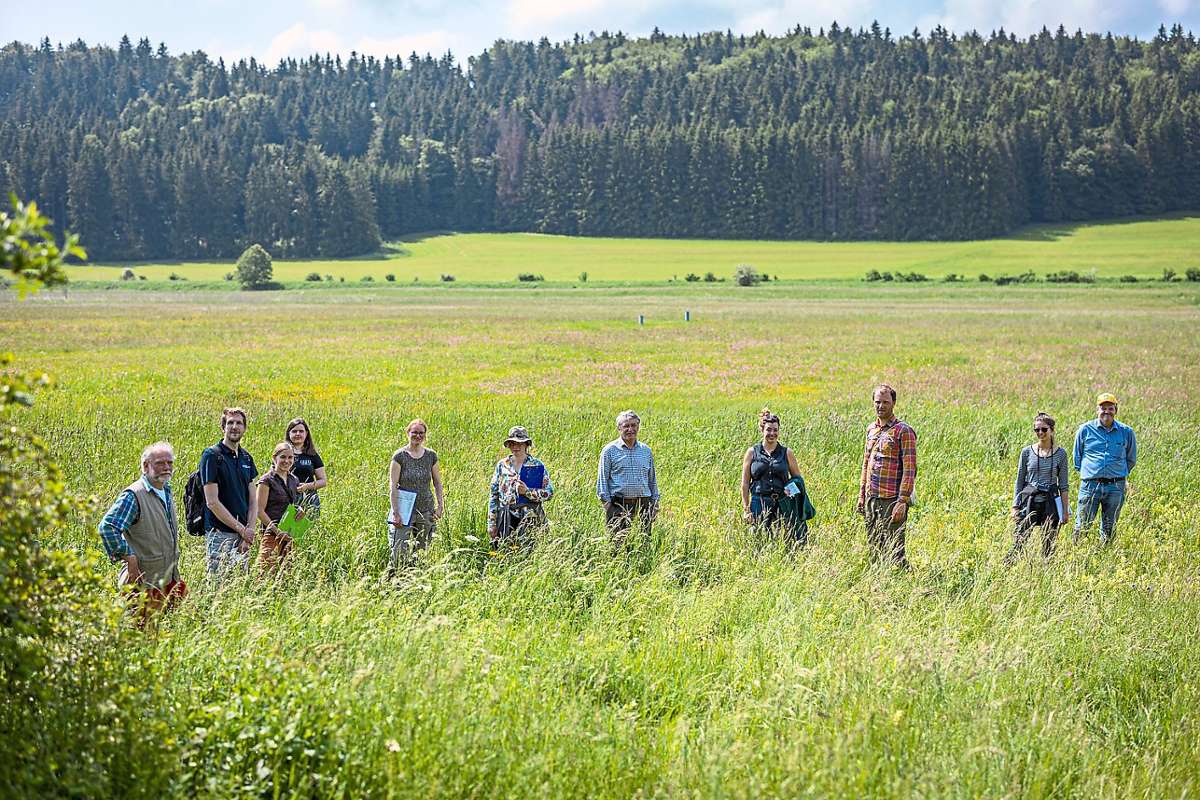 Die  Jury bei der Besichtigung einer Wiese. Foto: © Sebastian Schröder-Esch/Naturpark Südschwarzwald)