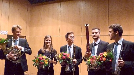 Das canorusquintett lieferte im Nagolder    Kubus ein gut besuchtes   Konzert zur Eröffnung der  Konzertreihe ab.  Foto: Kosowska Foto: Schwarzwälder-Bote