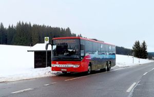 Der neue Panoramabus an der Haltestelle Escheck. Foto: SBG Foto: Schwarzwälder Bote