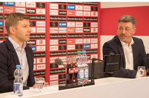 Bald dürfte sich zeigen, wie belastbar der Frieden zwischen VfB-Vorstandschef Thomas Hitzlsperger (links) und Präsident Claus Vogt ist. Foto: Baumann