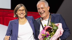 Neues Führungsduo: Christiane Benner und Jürgen Kerner starten mit einem großen Vertrauensvorschuss in die neue Amtszeit. Foto: AFP/ANDRE PAIN