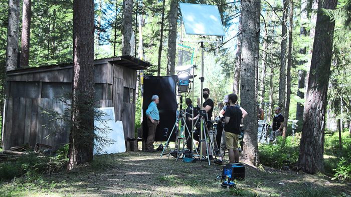 Kurzfilm wird im Wald gedreht