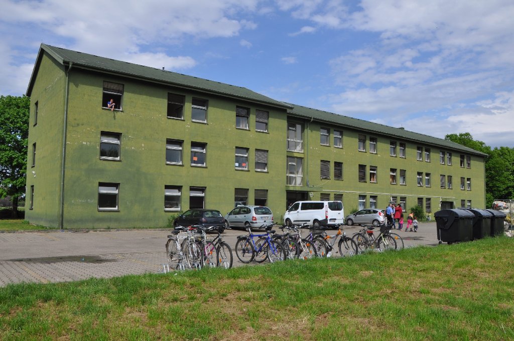 Das Flüchtlingsheim N40 auf Friesenheimer Gemarkung. Dort ist Platz für bis zu 150 Flüchtlinge.