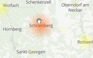 Schramberg liegt am Freitag im Zentrum einer massiven Mobilfunkstörung des Telekom-D1-Netzes. Foto: Downdetector/allestoerungen.de Foto: Schwarzwälder Bote