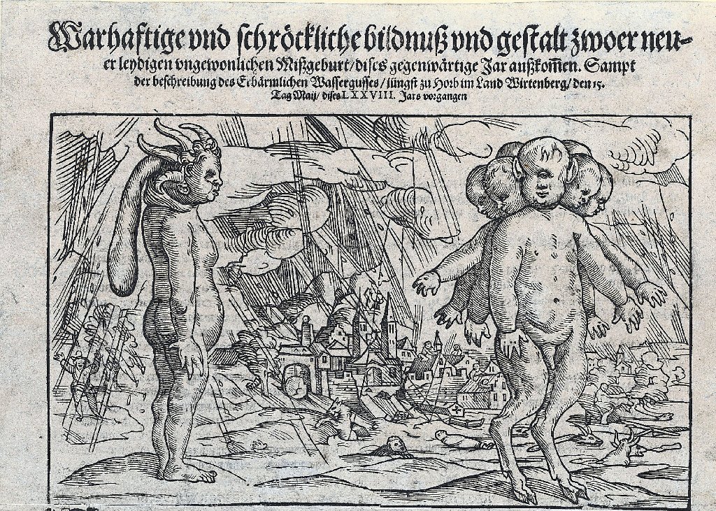 Ein Unwetter, das publizistische Spuren hinterließ: In einer Flugschrift (Straßburg 1578) mit der Darstellung von Missgeburten in Norditalien war auch die  Hochwasserkatastrophe in Horb Thema.