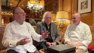 Claus-Peter Lumpp, Jürgen Dollase und Oliver Steffensky (von links) beim Gespräch im Hotel Bareiss Foto: Schwenk