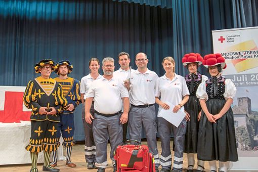 Das Team Grenzach-Wyhlen 1 siegte beim Wettbewerb in Hornberg und wird das Badische Rote Kreuz beim DRK-Bundeswettbewerb vertreten.  Foto: privat Foto: Schwarzwälder Bote