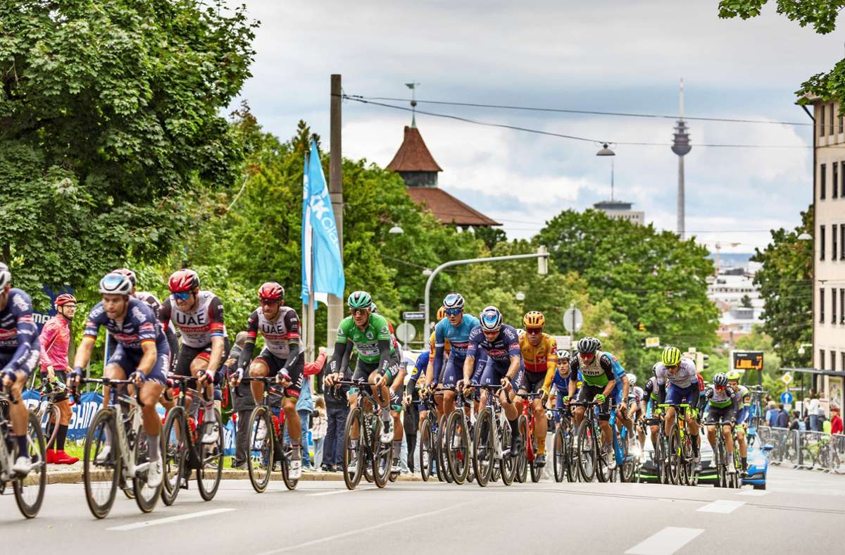 Die Deutschland-Tour 2021 endete in Nürnberg, diesmal fällt die Entscheidung des Etappenrennens am Sonntag auf einem Rundkurs  in Stuttgart. Foto: imago/Harry Koerber